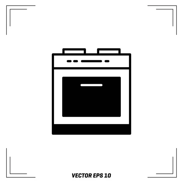 Icono plano horno — Vector de stock