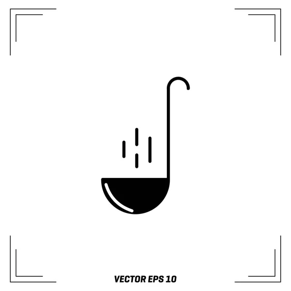 Cuchara de cocina icono plano — Vector de stock