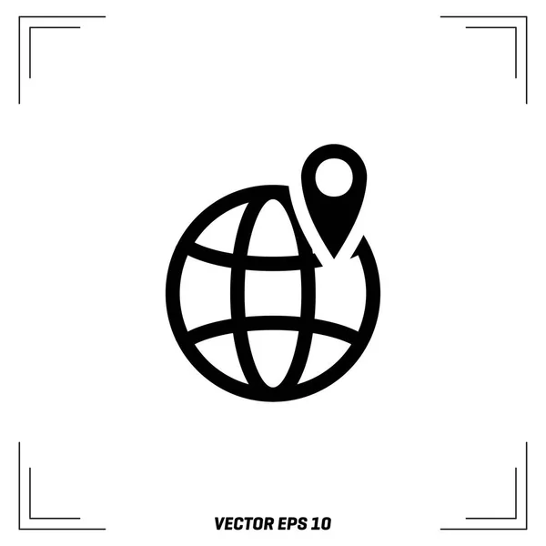 Globo mapa icono — Vector de stock