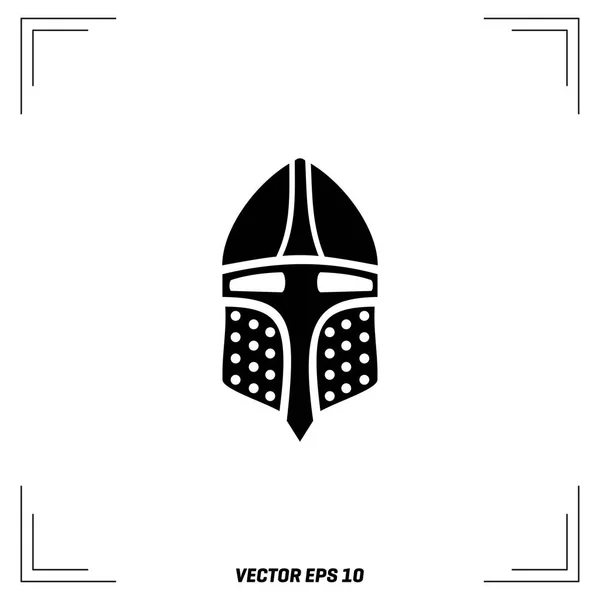 Casco vikingo icono plano — Vector de stock