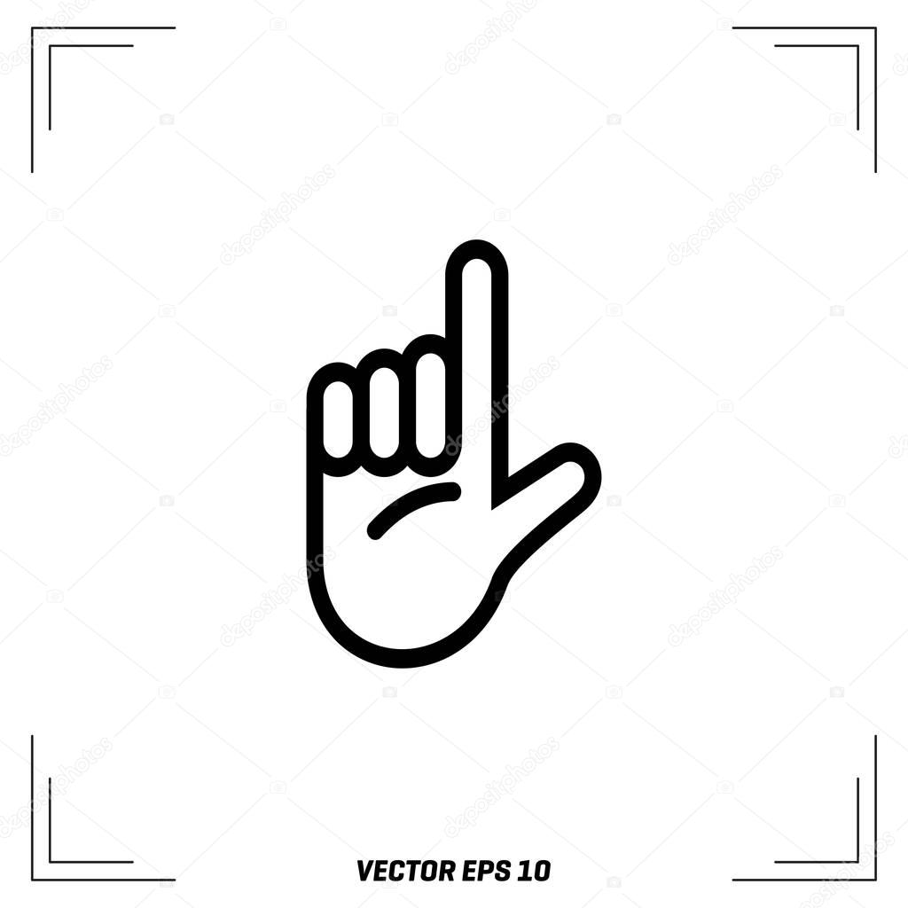hand gesture with raised index finger
