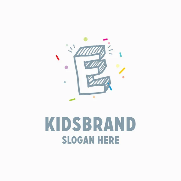 kids logo template with capital letter e stock vector ibrandify