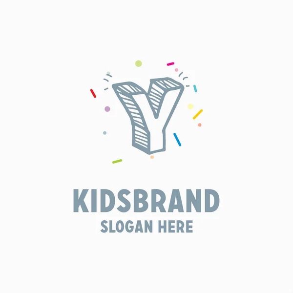 Kids logo sjabloon met letter y — Stockvector