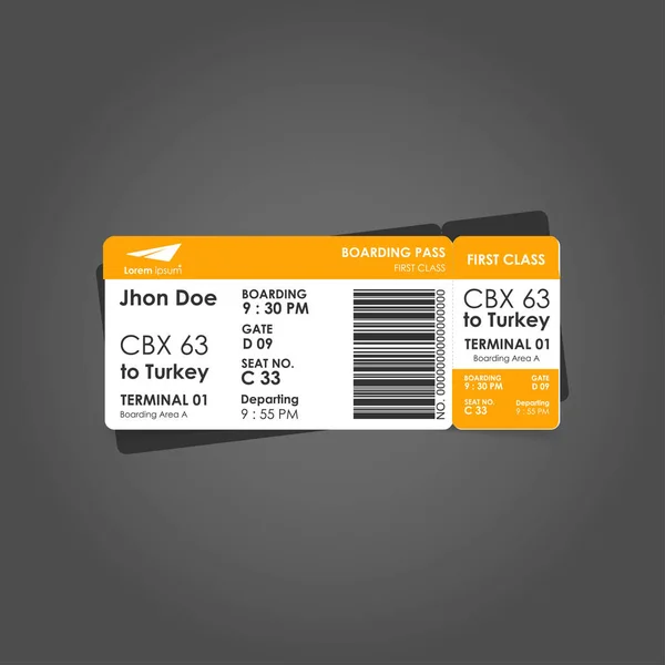 Σύγχρονη αεροπορική εταιρεία επιβίβασης εισιτήρια — Διανυσματικό Αρχείο