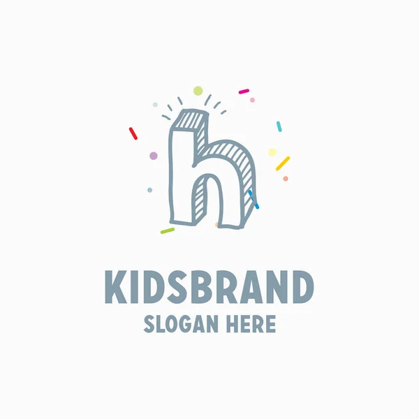 Modello di logo per bambini con lettera h — Vettoriale Stock