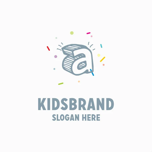 Шаблон логотипа детей с буквой а — стоковый вектор