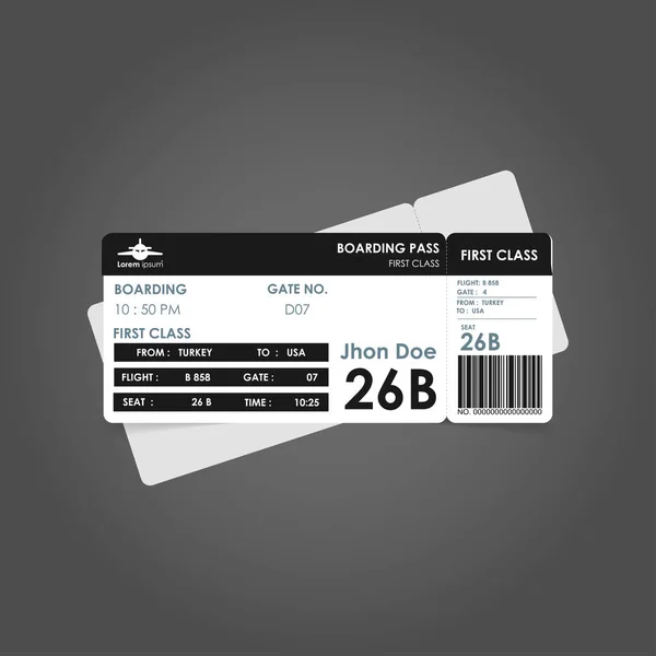 Billetes de embarque Modern Airline — Vector de stock