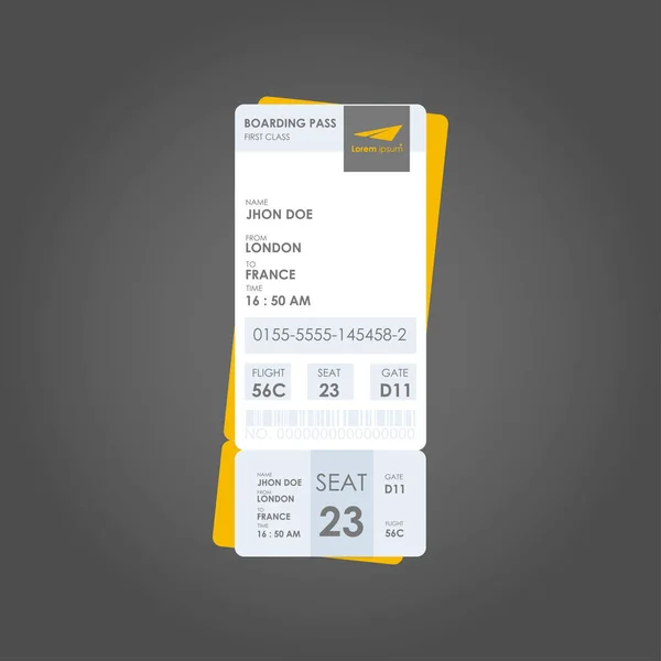 Billetes de embarque Modern Airline — Vector de stock