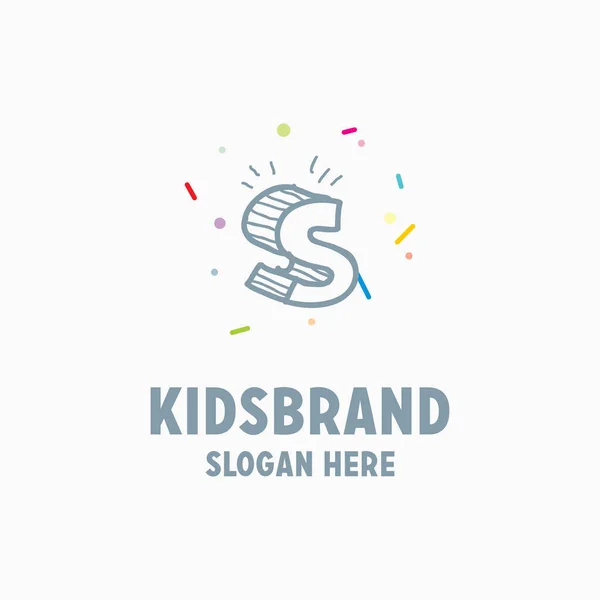 Kinder-Logo-Vorlage mit Buchstaben s — Stockvektor