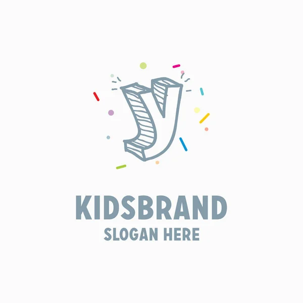 Plantilla de logotipo para niños con letra Y — Vector de stock