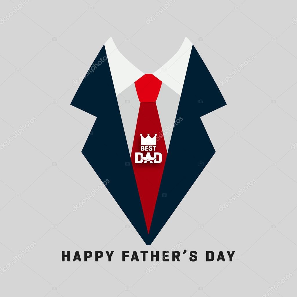 Flyer design for Fathers Day with coat and Shirt with Tie