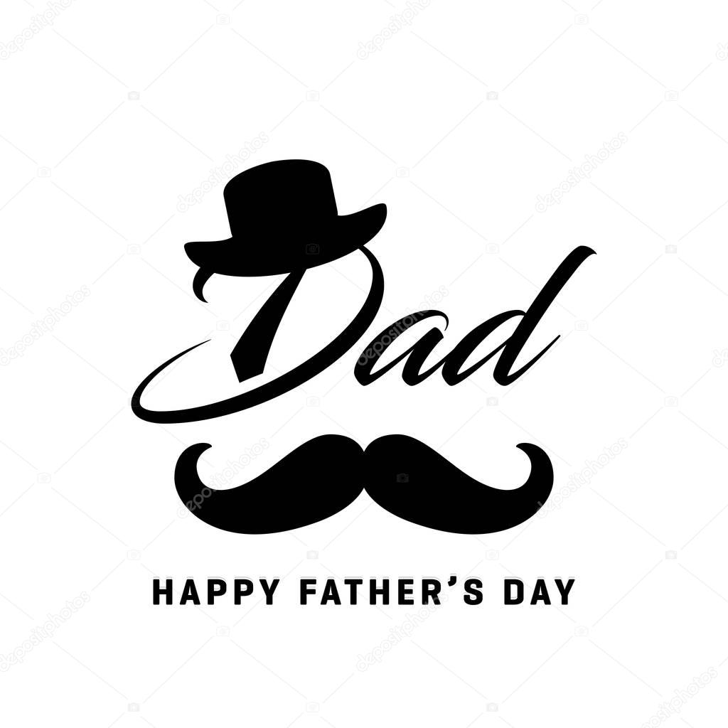 Flyer design for Fathers Day with Mustaches and hat, vector, illustration
