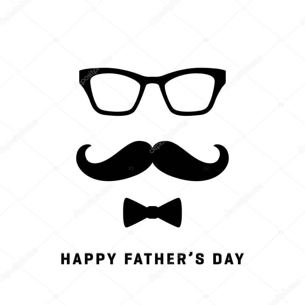Flyer design for Fathers Day with Mustaches and glasses, vector, illustration
