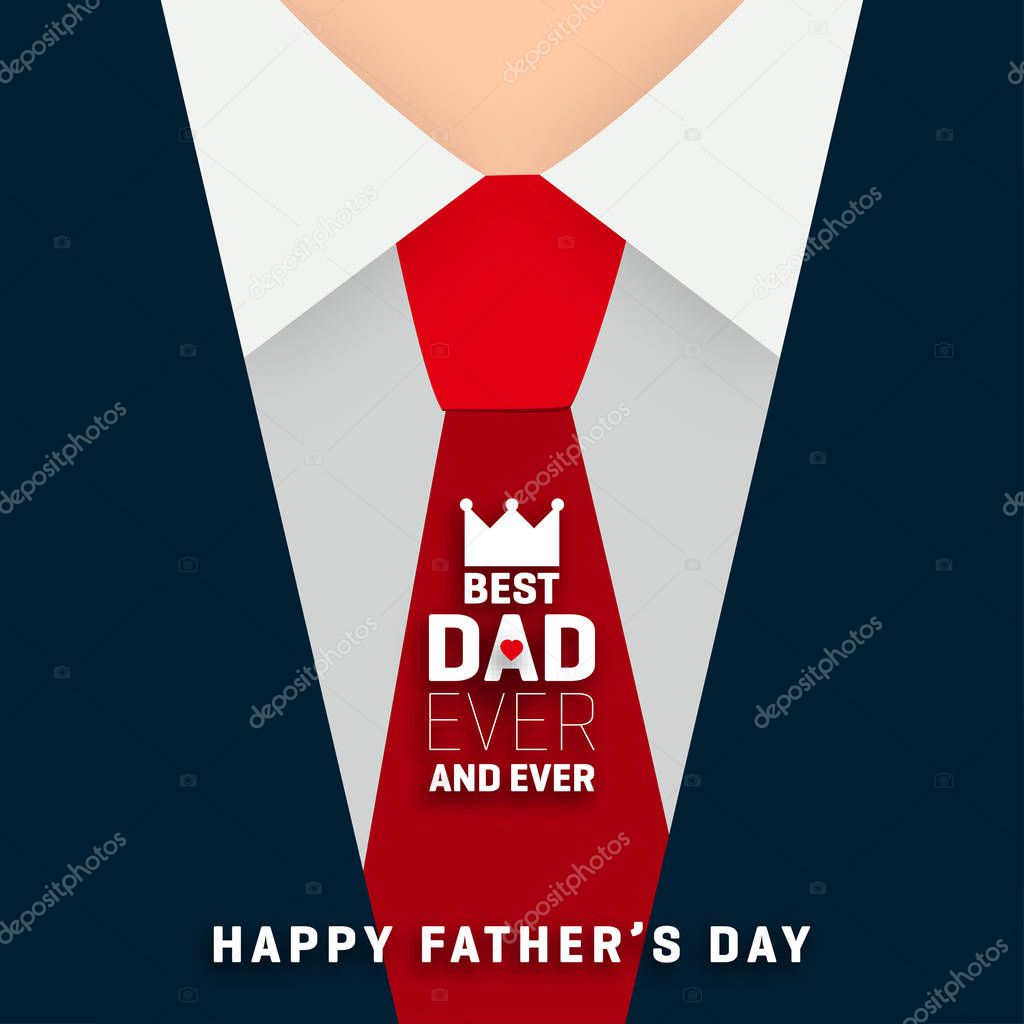 Flyer design for Fathers Day with coat and Shirt with Tie