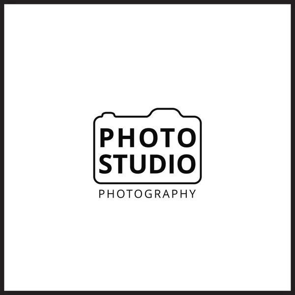 Logo fotocamera nera — Vettoriale Stock