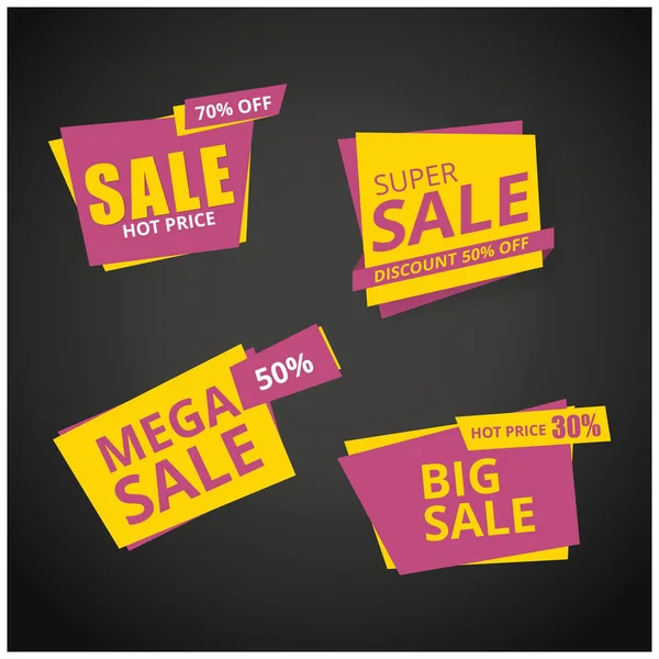 Set of super sale banners — Stock Vector