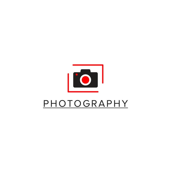 Macchina fotografica logo piatto — Vettoriale Stock