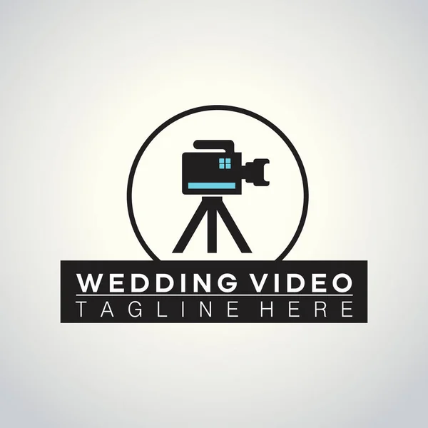 Logotipo preto da câmara de vídeo — Vetor de Stock