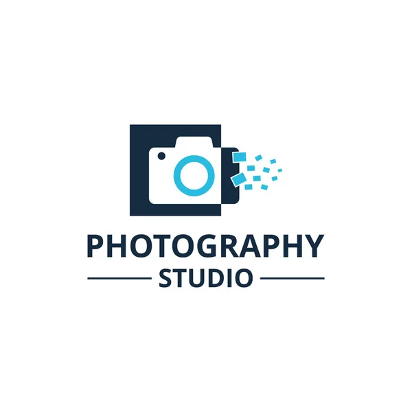 Macchina fotografica logo piatto — Vettoriale Stock