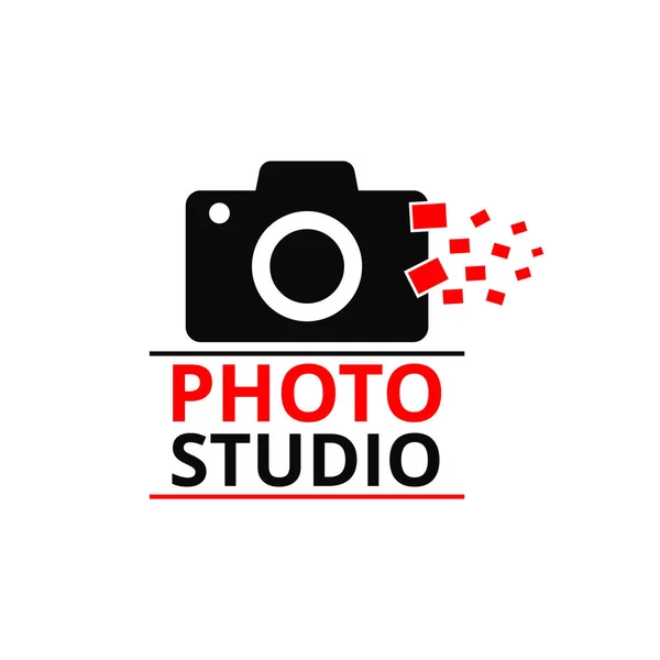 Platte logo van de camera — Stockvector