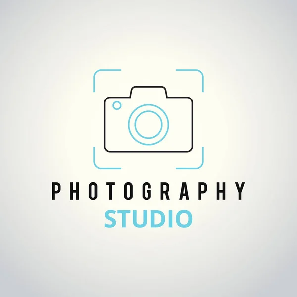 Logo fotocamera nera — Vettoriale Stock