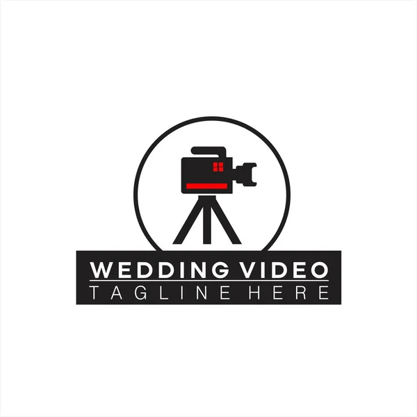 Videokamera platt logotyp — Stock vektor