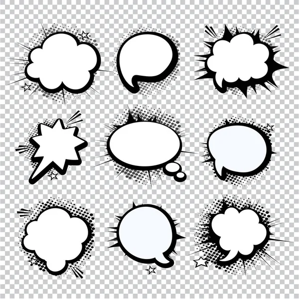 Set de burbujas blancas planas para el habla — Vector de stock