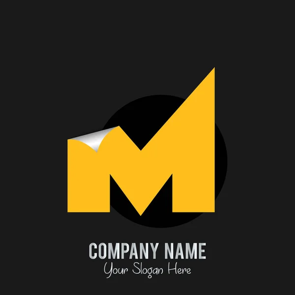 Logotipo com letra amarela M — Vetor de Stock