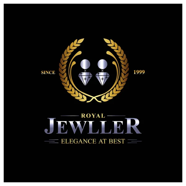 Логотип діамантами сережки — стоковий вектор