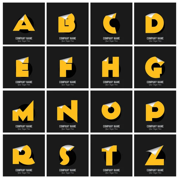 Logotipo con alfabeto amarillo — Archivo Imágenes Vectoriales