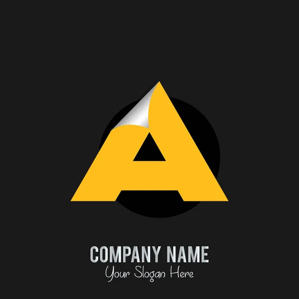 Logotipo com letra amarela A — Vetor de Stock