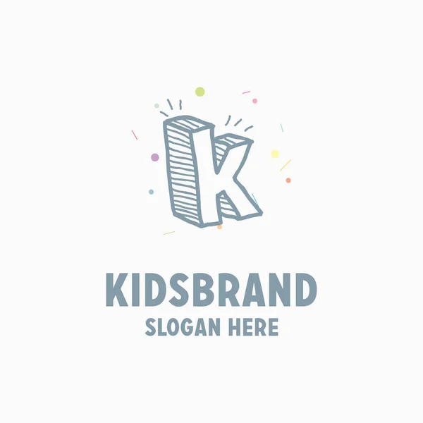 Logotype avec lettre d'écriture K — Image vectorielle