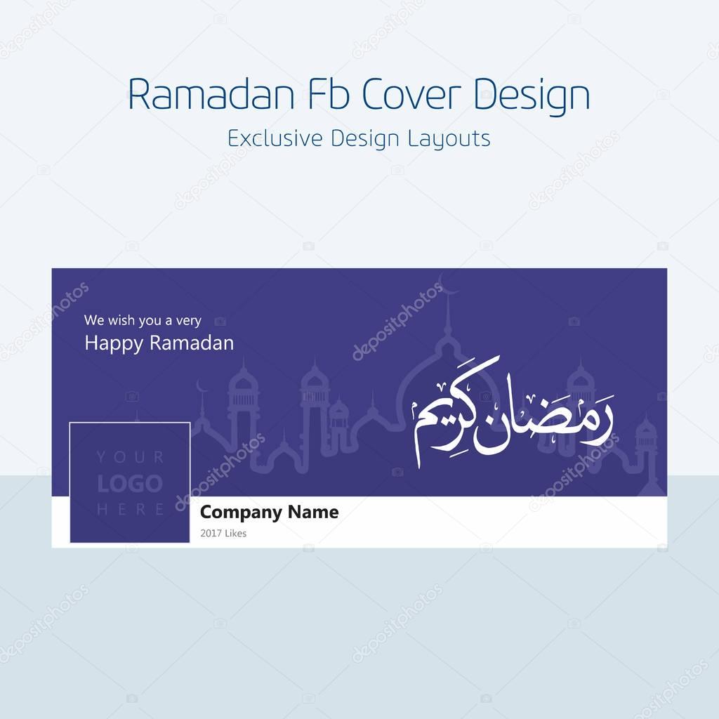 facebook cover with Ramadan typography