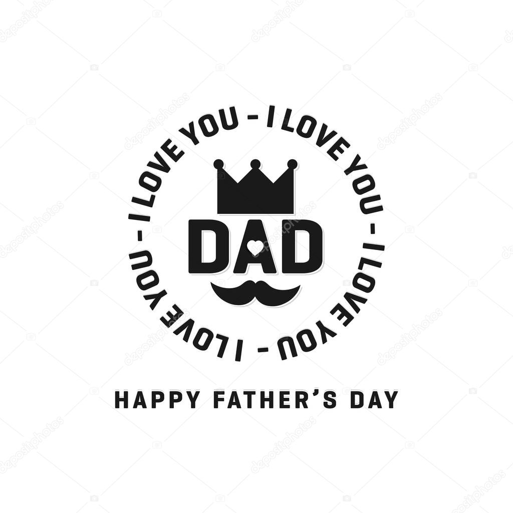 Flyer design for Fathers Day with mustaches and crown
