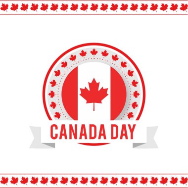 Kanada bayrağı yaprakları ile tebrik kartı 