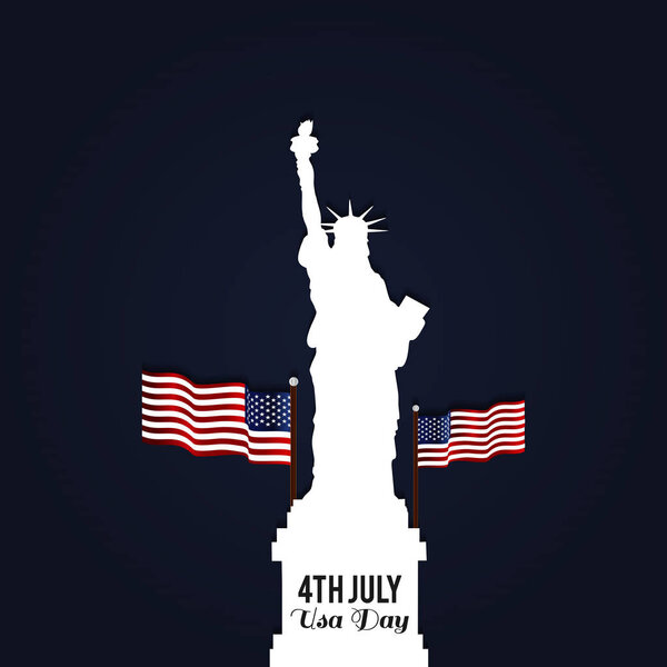 Американские флаги со статуей Свободы
