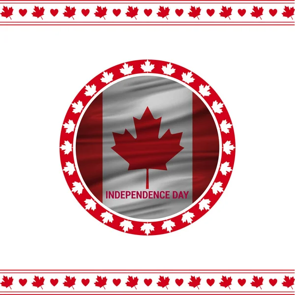 Canada vlag met een cirkel van bladeren — Stockvector