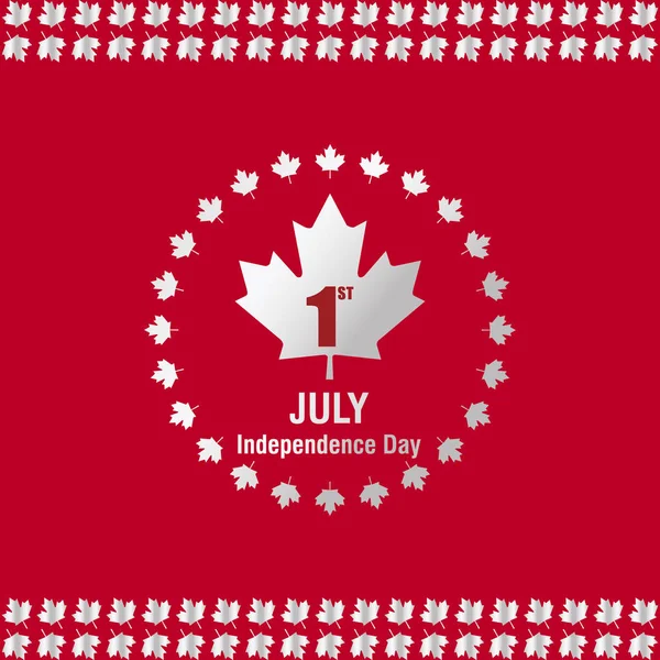 캐나다 국기와 함께 인사말 카드 — 스톡 벡터