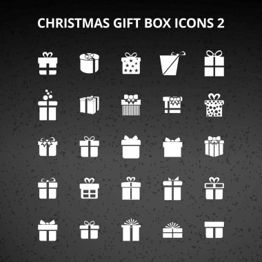 Noel hediye kutusu simge kümesi