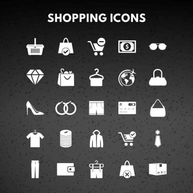 alışveriş düz simgeleri