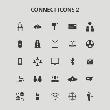 Düz simgeler bağlanmak