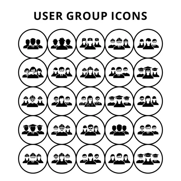 Conjunto de diferentes iconos de avatares de usuario — Archivo Imágenes Vectoriales