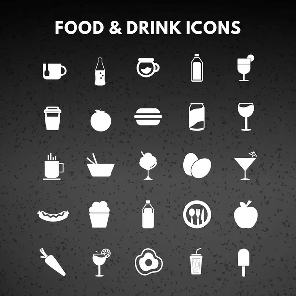 Conjunto de iconos de alimentos y bebidas — Vector de stock