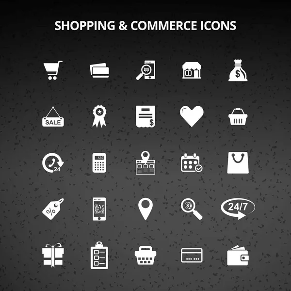 Iconos de compras y comercio — Vector de stock
