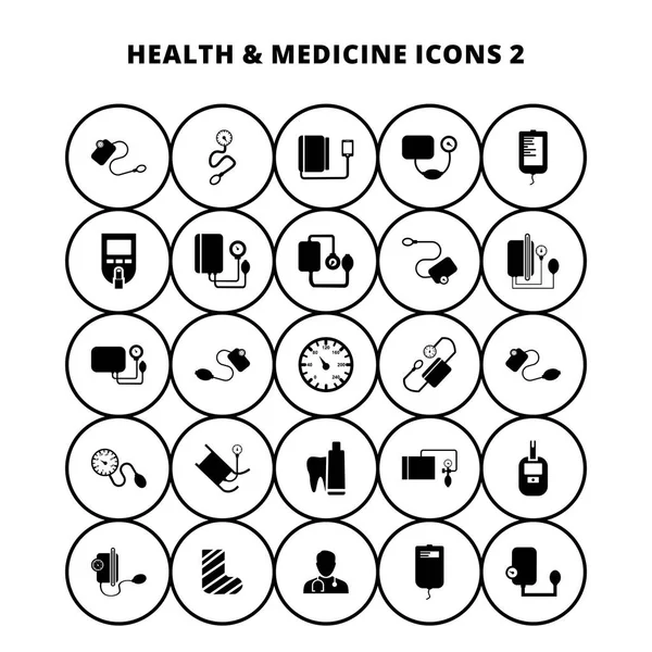 Conjunto de ícones de saúde e medicina — Vetor de Stock