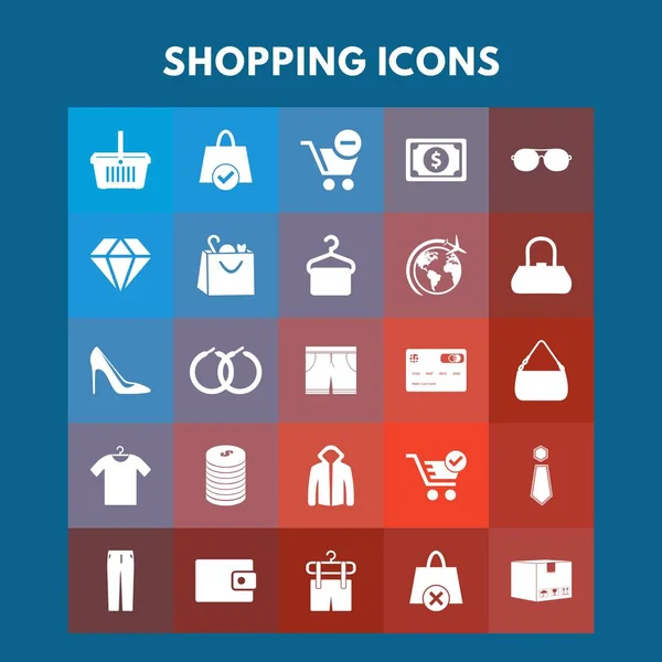 Shopping flat Icons — Stock Vector
