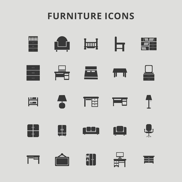 Мебель плоские иконки
