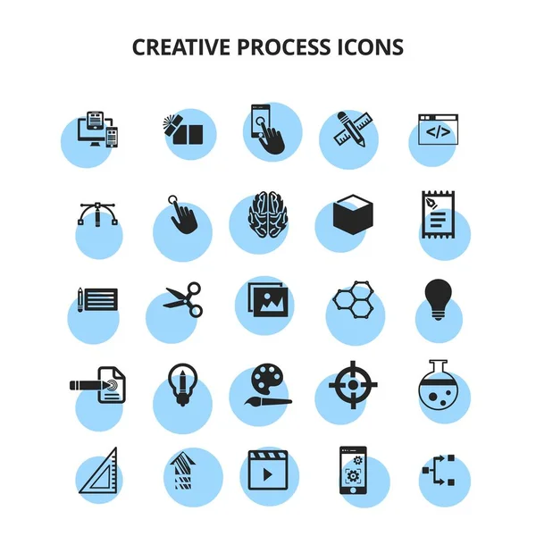 Ikony tvůrčího procesu — Stockový vektor