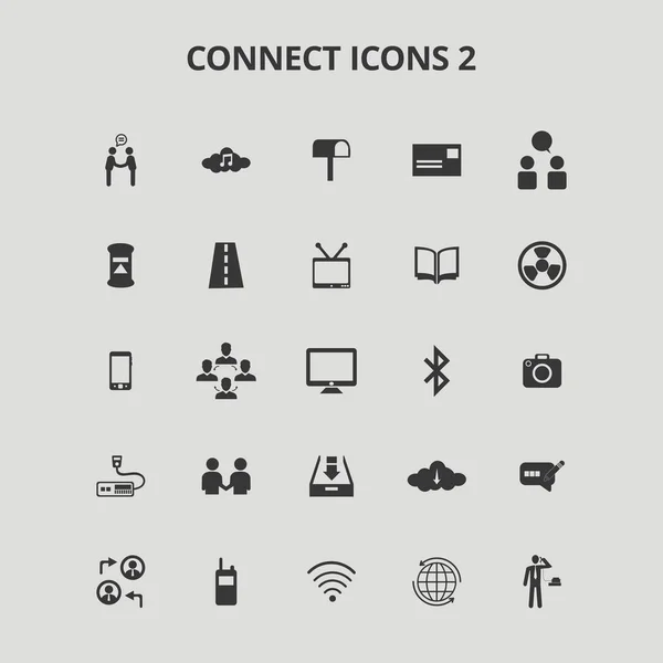 Conectar iconos planos — Archivo Imágenes Vectoriales