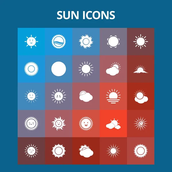 Set of Sun icons — Stock Vector